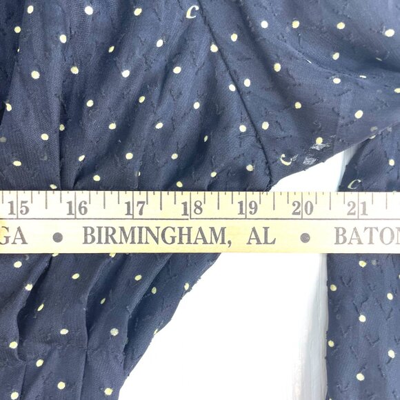 Vintage Cacharel Paris Polka Dot Midi Dress – Size 90 (M), Black with Ivory Dots - Picture 13 of 15